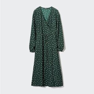 🪀 NWT Uniqlo Printed Wrap Dress with Pockets Large
